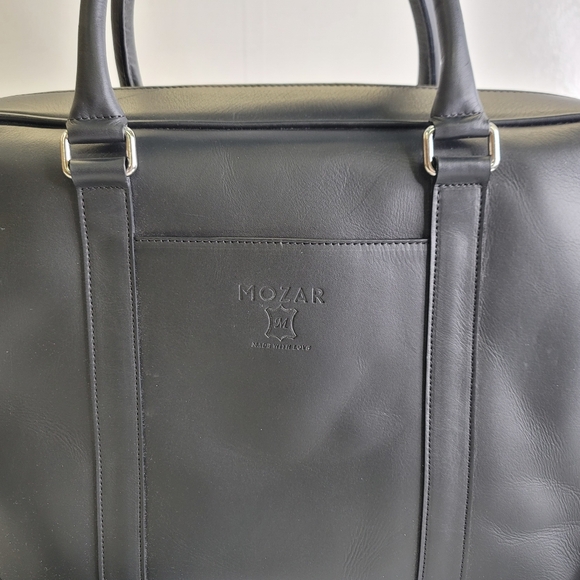 Black Leather Laptop Bag - Picture 2 of 13